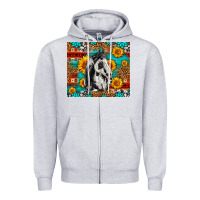 Heather Grey Aztec Sunflowers Horse Zipper Hoodie - LillyAllenDesigns