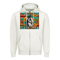 Oatmeal Heather Aztec Sunflowers Horse Zipper Hoodie - LillyAllenDesigns