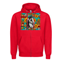 Red Aztec Sunflowers Horse Zipper Hoodie - LillyAllenDesigns