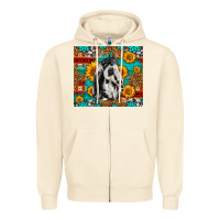 Sandshell Aztec Sunflowers Horse Zipper Hoodie - LillyAllenDesigns