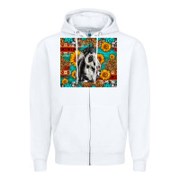 White Aztec Sunflowers Horse Zipper Hoodie - LillyAllenDesigns