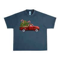 Midnight Navy christmas trees truck Urban Heavy Tee - FaDigitalArtStudio