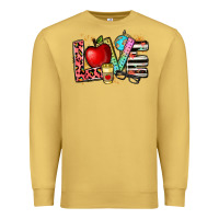 Antique Gold love teacher Premium Sweatshirt - NancyCooperArtShop