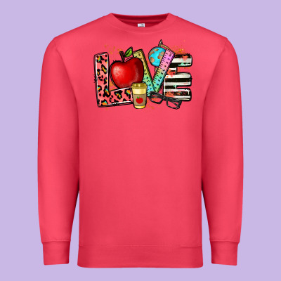 Love Teacher Premium Sweatshirt Designed By Nancycooperartshop