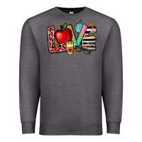 Charcoal Heather love teacher Premium Sweatshirt - NancyCooperArtShop