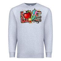 Heather Grey love teacher Premium Sweatshirt - NancyCooperArtShop
