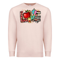 Pale Pink love teacher Premium Sweatshirt - NancyCooperArtShop