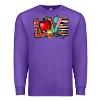 Purple love teacher Premium Sweatshirt - NancyCooperArtShop