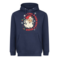 Navy i love a man with a beard Heavyweight Hoodie - MaliasSmallBusiness