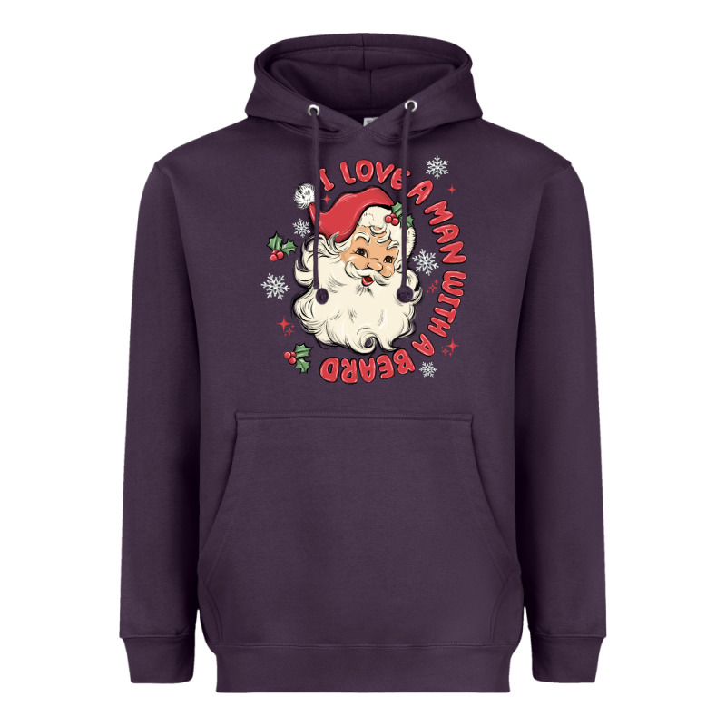 I Love A Man With A Beard Heavyweight Hoodie by MaliasSmallBusiness | Teevron