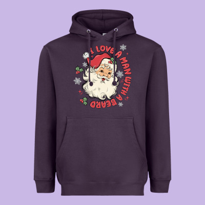 I Love A Man With A Beard Heavyweight Hoodie Designed By Maliassmallbusiness