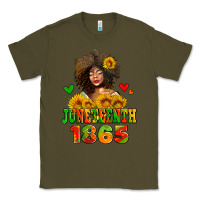 Army Green afro woman juneteenth 1865 Classic Tee - AdoDesignShop