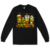 Black juneteenth afro coffee cups Long Sleeve Tee - Jasminsmagicworld