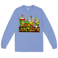 Colony Blue juneteenth afro coffee cups Long Sleeve Tee - Jasminsmagicworld