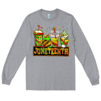 Heather Grey juneteenth afro coffee cups Long Sleeve Tee - Jasminsmagicworld