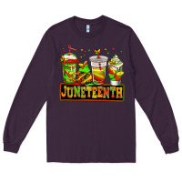 Plum juneteenth afro coffee cups Long Sleeve Tee - Jasminsmagicworld