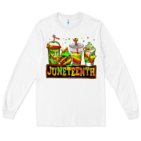 White juneteenth afro coffee cups Long Sleeve Tee - Jasminsmagicworld