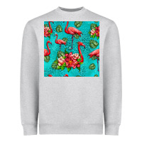 Heather Grey flamingo seamless pattern Heavyweight Sweatshirt - HRA Design Shop