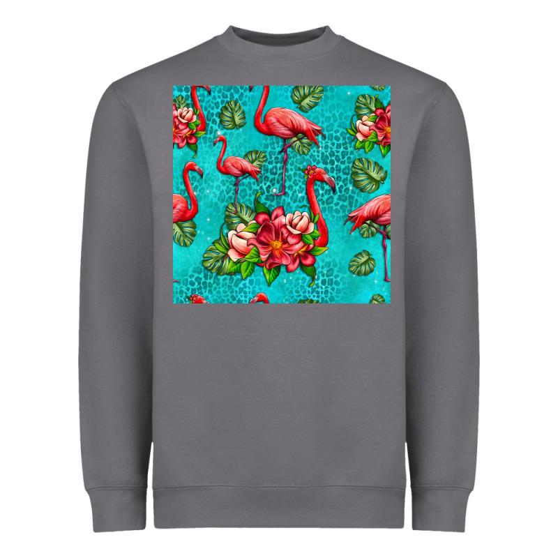 Flamingo Seamless Pattern Heavyweight Sweatshirt by HRA Design Shop | Teevron