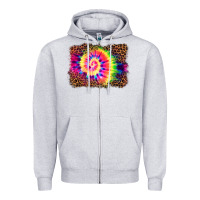Heather Grey tie die background Zipper Hoodie - BarkalooDesign