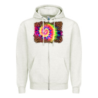 Oatmeal Heather tie die background Zipper Hoodie - BarkalooDesign