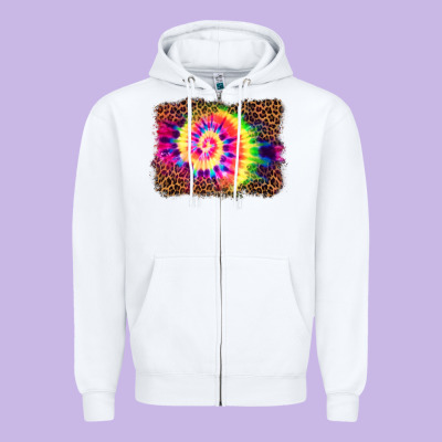 Tie Die Background Zipper Hoodie Designed By Barkaloodesign