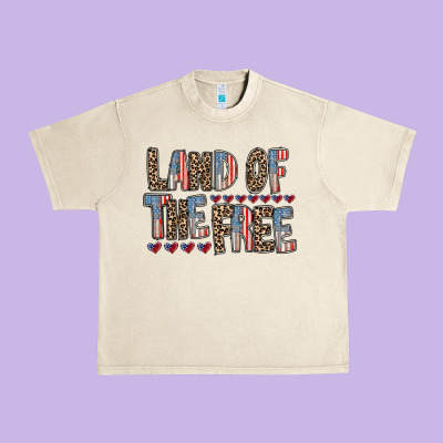 Land Of The Free Urban Heavy Tee Designed By Racoondesign