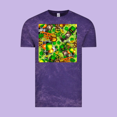St. Patrick's Donkey With Shamrock Seamless Vintage Tee Designed By Fadigitalartstudio