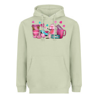 Matcha lash hustler with eyelashes coffee cups Heavyweight Hoodie - NancyCooperArtShop