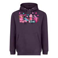 Plum lash hustler with eyelashes coffee cups Heavyweight Hoodie - NancyCooperArtShop