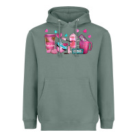Sage lash hustler with eyelashes coffee cups Heavyweight Hoodie - NancyCooperArtShop
