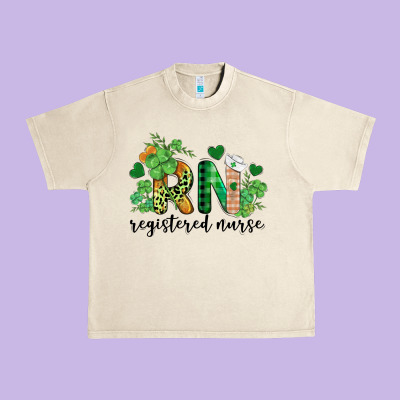 St. Patricks Day Registered Nurse Rn Urban Heavy Tee Designed By Barkaloodesign