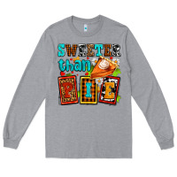 Heather Grey sweeter than pie with pumpkin pie Long Sleeve Tee - AdoDesignShop