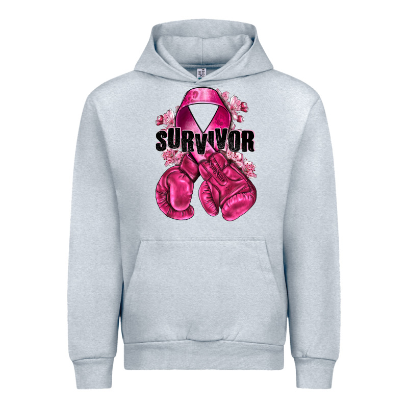 Survivor Breast Cancer With Boxing Gloves Urban Hoodie by NancyCooperArtShop | Teevron