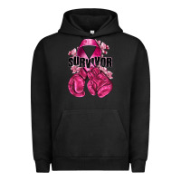 Pigment Black Survivor Breast Cancer with boxing gloves Urban Hoodie - NancyCooperArtShop