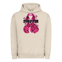 Pigment French Oak Survivor Breast Cancer with boxing gloves Urban Hoodie - NancyCooperArtShop