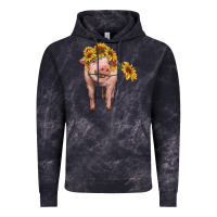 Cloud Black pig with sunflowers Vintage Hoodie - RanaPortraitStore