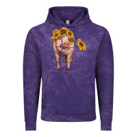 Cloud Purple pig with sunflowers Vintage Hoodie - RanaPortraitStore