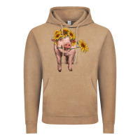Vintage Coffee pig with sunflowers Vintage Hoodie - RanaPortraitStore