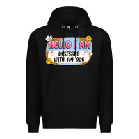 Black hello i am obsessed with my dog Premium Hoodie - Artiststas
