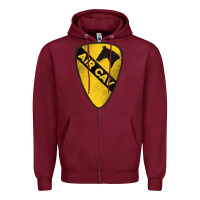 Burgundy 1st cavalry division air cav Zipper Hoodie - Jasminsmagicworld