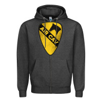Charcoal Heather 1st cavalry division air cav Zipper Hoodie - Jasminsmagicworld