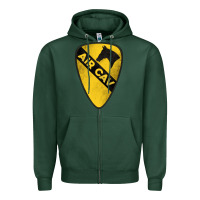 Sports Green 1st cavalry division air cav Zipper Hoodie - Jasminsmagicworld