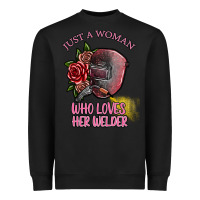 Black just a woman who loves her welder Heavyweight Sweatshirt - SublimationCraftShop