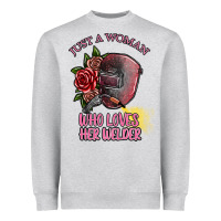 Heather Grey just a woman who loves her welder Heavyweight Sweatshirt - SublimationCraftShop