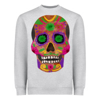 Heather Grey sugar skull Heavyweight Sweatshirt - FaDigitalArtStudio