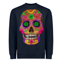 Navy sugar skull Heavyweight Sweatshirt - FaDigitalArtStudio