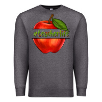 Charcoal Heather teacher life with apple Premium Sweatshirt - NancyCooperArtShop