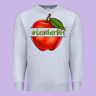Teacher Life With Apple Premium Sweatshirt Designed By Nancycooperartshop