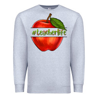 Heather Grey teacher life with apple Premium Sweatshirt - NancyCooperArtShop